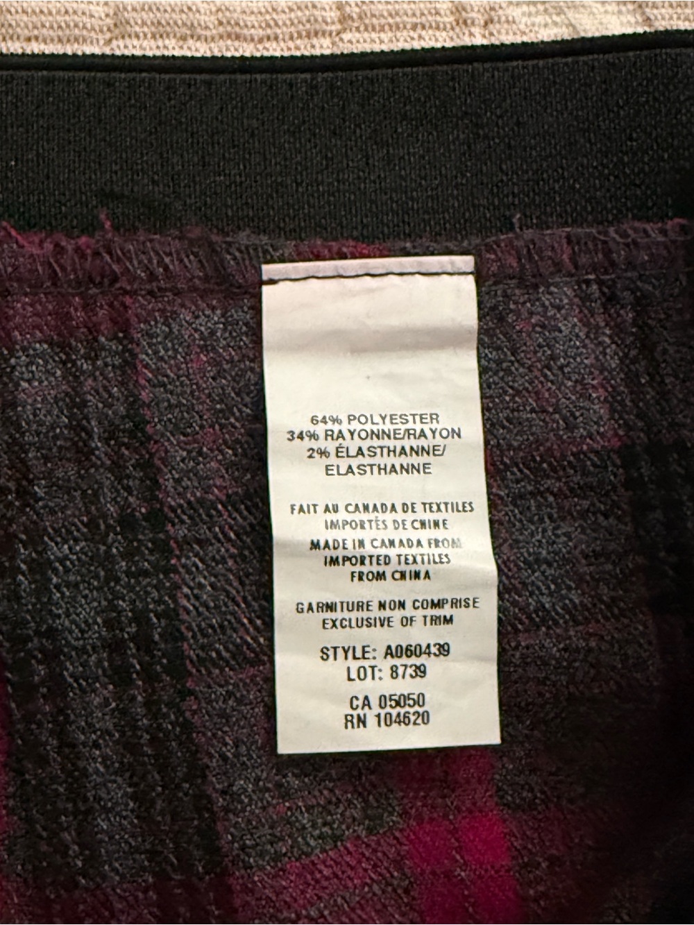 JACOB GREY/RED/BLACK PLAID SKIRT STRETCHY WAISTBAND - Picture 8 of 10
